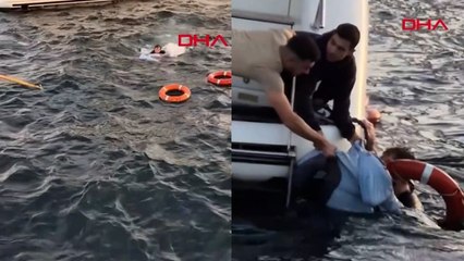 İstanbul Boğazı'nda boğulma tehlikesi geçiren kadını denize atlayarak kurtardı