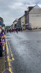 Mass pipe band at Castlederg VE Day celebrations 💙 #pipeband #castlederg #veday #marchingband