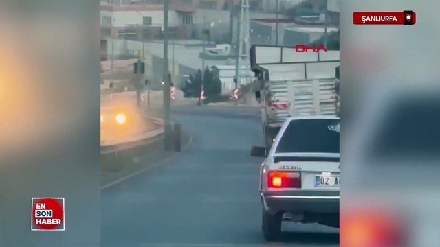 Şanlıurfa'da hareket halindeki kamyonun dingili koptu