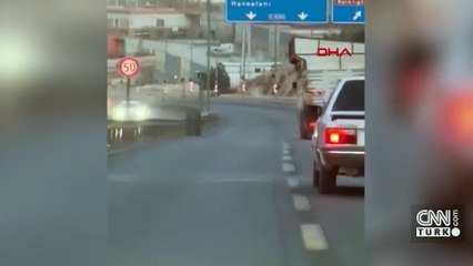 Şanlıurfa'da trafikte korku dolu anlar: Hareket halindeki kamyonun dingili koptu