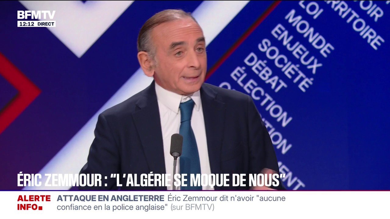 "L'Algérie a décidé que la France était mûre pour une revanche coloniale", estime Éric Zemmour, président du parti "Reconquête"