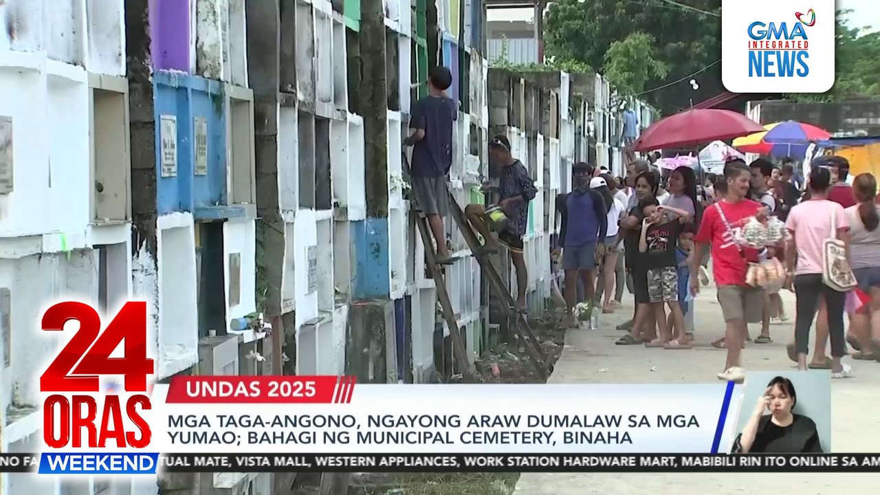 Angono observes Nov. 2 tradition of visiting tombs; parts of municipal cemetery flooded | 24 Oras Weekend
