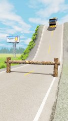 Colorful Long Capsule Buses vs Deadly Log Trap - BeamNGRush