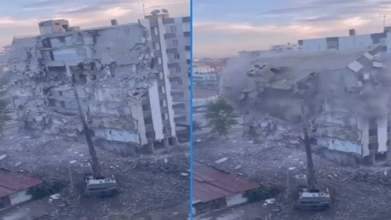 Diyarbakır’da 8 katlı bina kontrollü yıkım sırasında çöktü: O anlar kamerada!