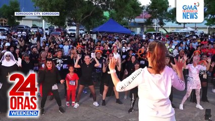Mahigit 1,000 taga-Sorsogon, lumahok sa fun run at zumba nang naka-halloween costume | 24 Oras Weekend