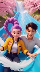 Huntrix and Saja Boys Enjoy Water Slides, KPop Demon Hunters #kpopdemonhunters #kpdh #huntrix #kpop