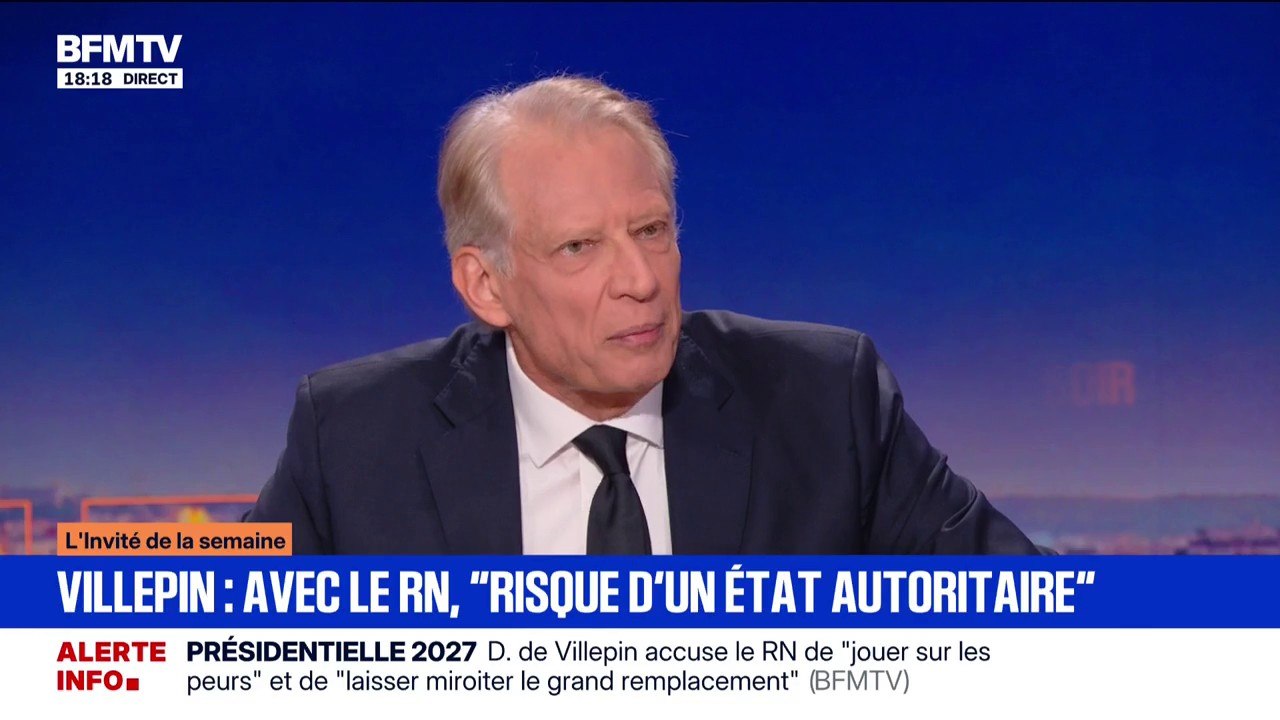 Présidentielle 2027: pour Dominique de Villepin, ancien Premier ministre, "le principal risque pour notre pays, c'est la menace d'une victoire du RN"