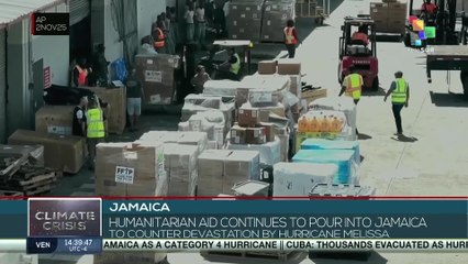 Humanitarian aid continues to pour into Jamaica to counter devastation by hurricane