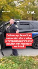 Officer suspended after footage of him chasing a civilian with his cruiser went viral.