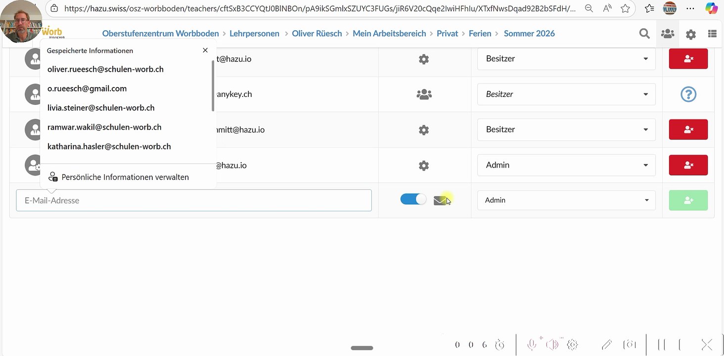 Freigaben und Rollen