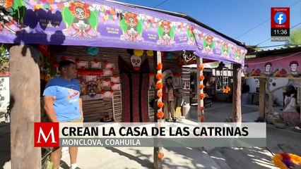 Familia de Monclova convierte su hogar en la tradicional Casa de las Catrinas
