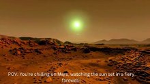 Epic Mars Sunset: Stunning Red Planet Horizon in 4K Simulation