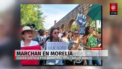 En Morelia, personas marchan y exigen justicia por el asesinato de Carlos Manzo, alcalde de Uruapan