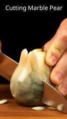 Cutting Marble Pear 🍐 | Super Satisfying ASMR | Relaxing Knife Sounds