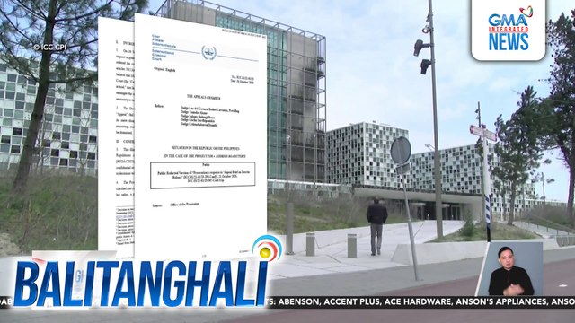 Hiniling ng Office of the Prosecutor ng Int'l Criminal Court sa ICC Appeals Chamber na ibasura ang apela ng kampo ni FPRRD para sa kaniyang interim release | Balitanghali