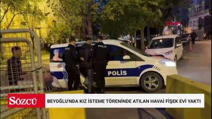 Beyoğlu'nda kız isteme töreninde havai fişek atarak evi yakan şüpheli: 'Elime havai fişek verdiler çok pişmanım'