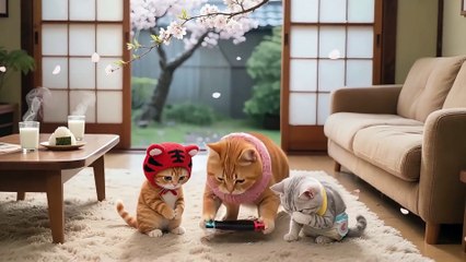 Silver Gradient Kitten Yeets Phone at Tiger-Hat Over Game Console! 🎮😾 Playtime Turns into a Hilarious Cat Fight 🐾💥