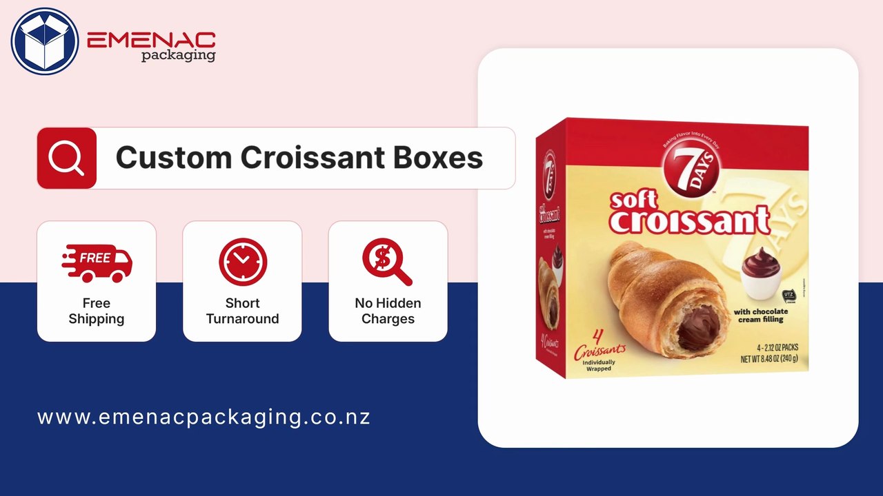 Beautiful Custom Croissant Boxes for Bakery Branding | Emenac Packaging NZ