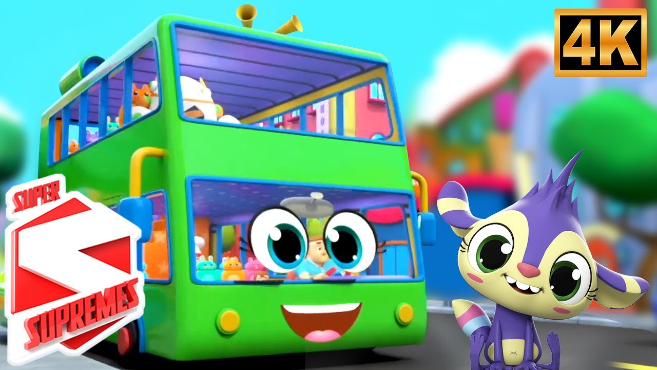 4K Wheels On The Bus | Kids TV Nursery Rhymes & Baby Songs | Fun Learning Videos for Children