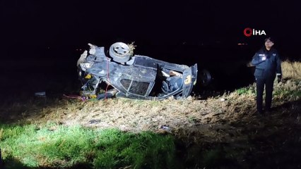 Otomobil yoldan savruldu, takla attı: 2 yaralı