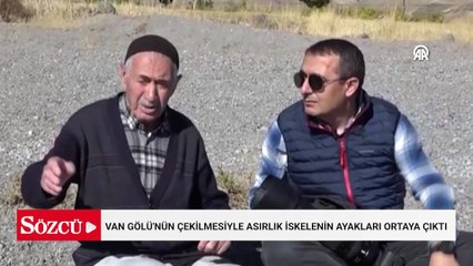 Van Gölü'nün çekilmesiyle asırlık iskelenin ayakları ortaya çıktı