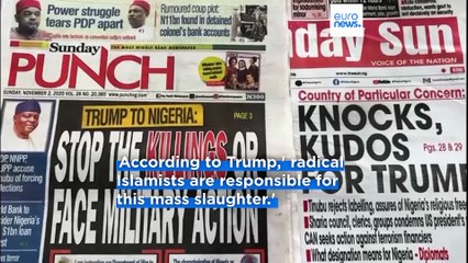 Trump threatens Nigeria with military action amid claims of Christian persecution