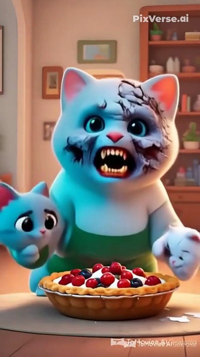 Cat suddenly transforms into a zombie
