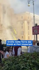 Crollo nella Torre dei Conti ai Fori Imperiali