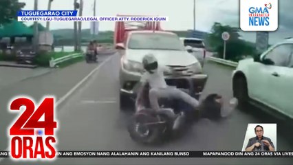Rider at angkas niya, binangga at ginulungan ng pickup; 1 kritikal | 24 Oras