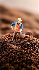 Mini workers doing job in some particles