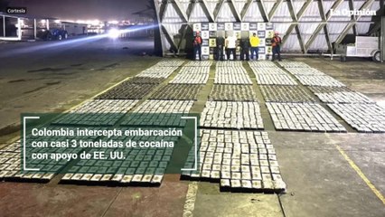 Colombia intercepta embarcación con casi 3 toneladas de cocaína con apoyo de EE. UU.