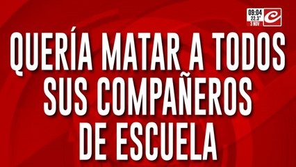 Tiene16 años, contaba un arsenal y planeaba matar a todos sus compañeros de colegio