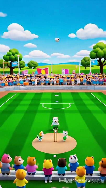 Cat playing baseball
