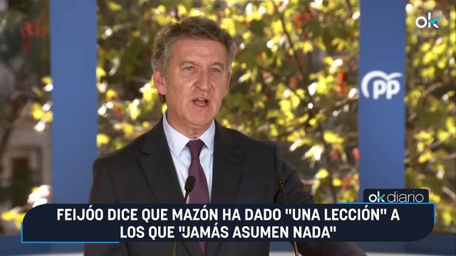 Feijóo dice que Mazón ha dado una lección a los que jamás asumen nada