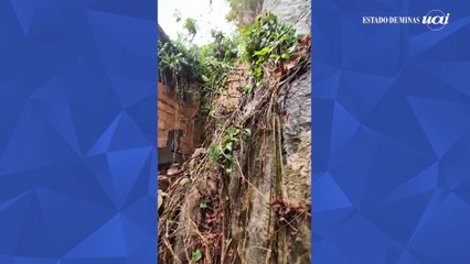Casa é atingida por pedra durante chuva em BH