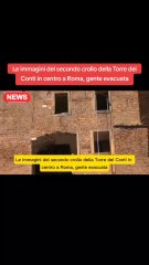Le immagini del secondo crollo della Torre dei Conti in centro a Roma, gente evacuataÈ avvenuto poco prima delle 13:00, dopo un'ora dal primo crollo. Il nuovo cedimento ha generato un'enorme colonna di fumo e la paura delle persone che erano accorse
