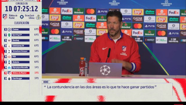 Rueda de prensa completa del Cholo Simeone previa al Atlético de Madrid vs Union Saint-Gilloise de Champions League