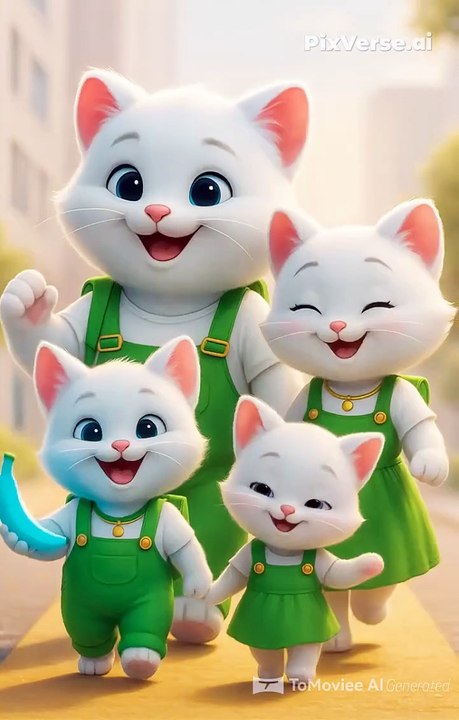 Rainbow moment in cats family in parachute