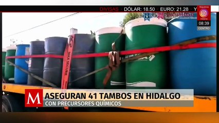 En Hidalgo frenan producción de dosis de droga sintética; aseguran tambos con precursores químicos