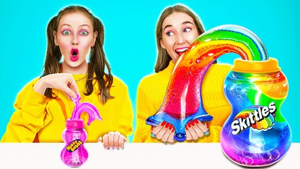 Extreme Eating Challenges! No Hands and Plate Size Showdown