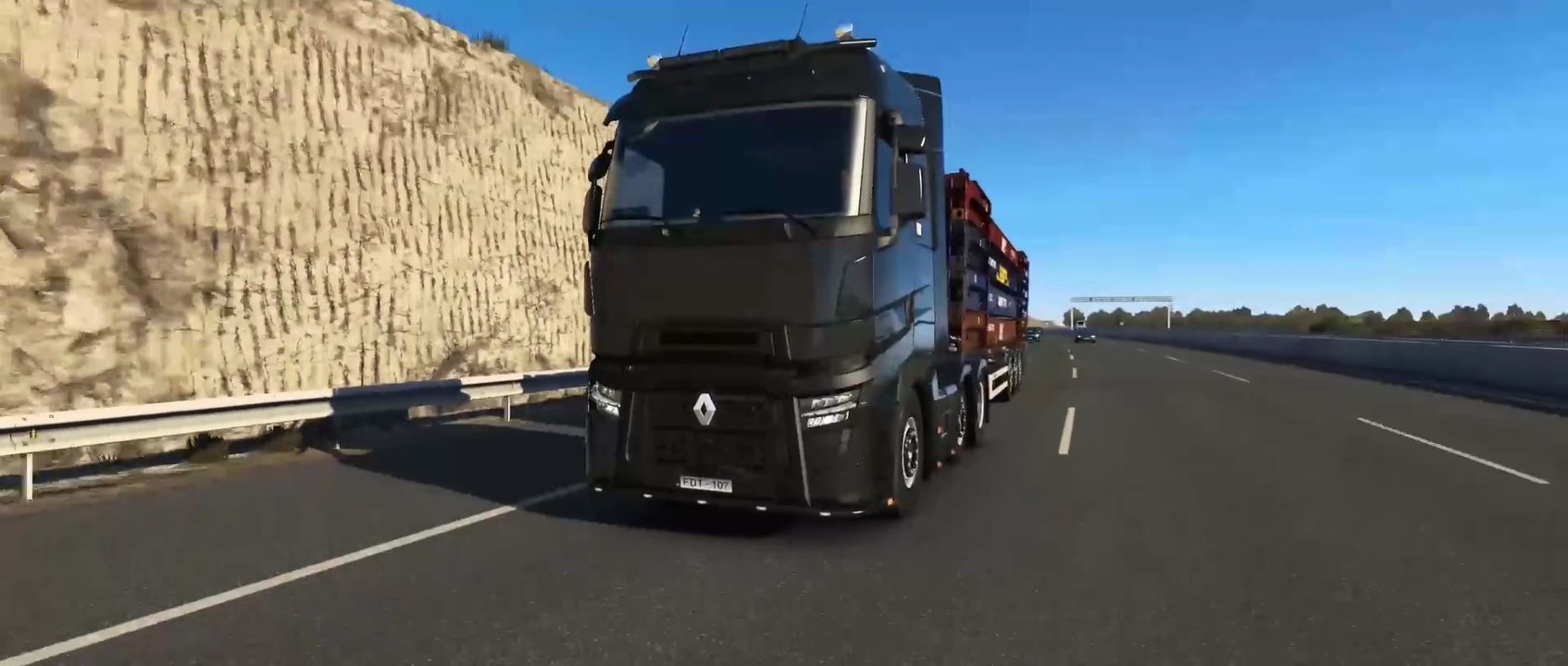 ETS2 | Renault T 520 | Malaga ES to Algeciras ES | FlatRack Container Stacked 28t