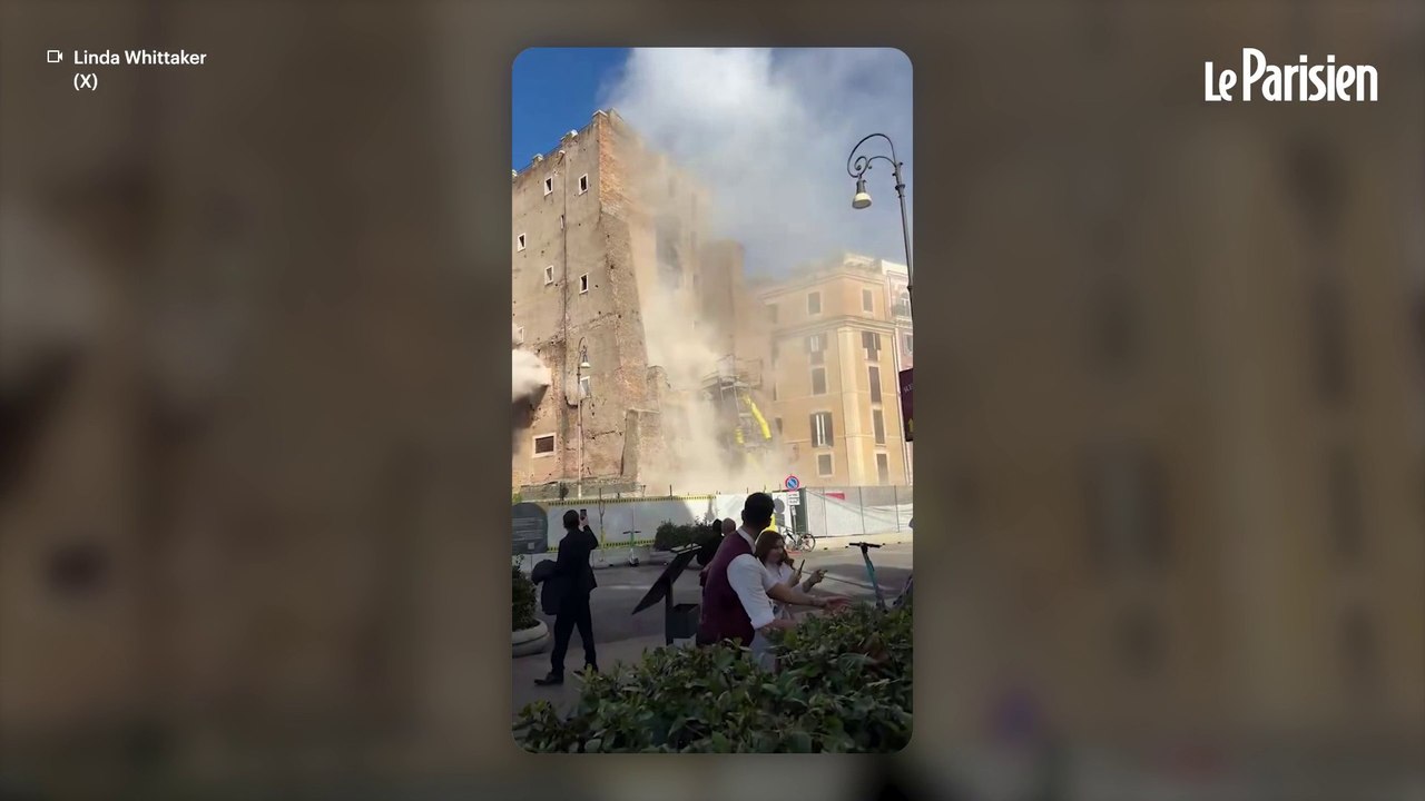 Une tour s'effondre partiellement à Rome, un ouvrier sous les décombres