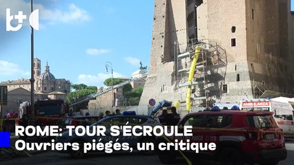 En reconstruction, une tour s'effondre au centre de Rome : des ouvriers coincés sous les décombres