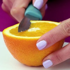 The easiest ways to cut an orange is here in this video!