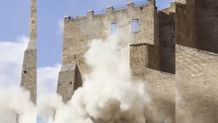 Así ha sido el segundo colapso en la Torre dei Conti en Roma, cerca del Foro