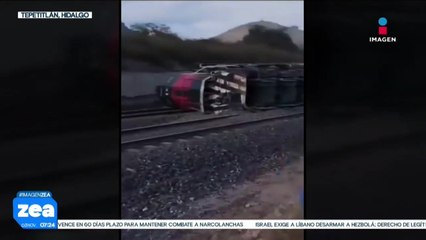Tren se descarrila y provoca fuerte explosión en Tepetitlan, Hidalgo