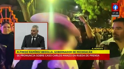 Alfredo Ramírez Bedolla encabeza rueda de prensa sobre el asesinato de Carlos Manzo