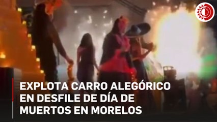 Explota carro alegórico en desfile de Día de Muertos en Morelos