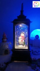 Işıklı Sesli Sulu Simli Kardan Adam Kar Kulübesi