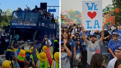 MLB: Así viven miles de aficionados de los Dodgers de Los Ángeles el desfile de Campeones